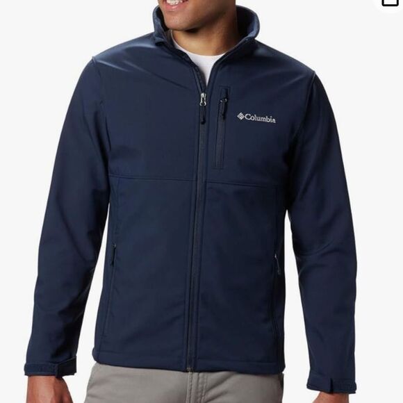 Columbia Ascender Softshell Front-zip Jacket Fleece Lined Tech M blue Used